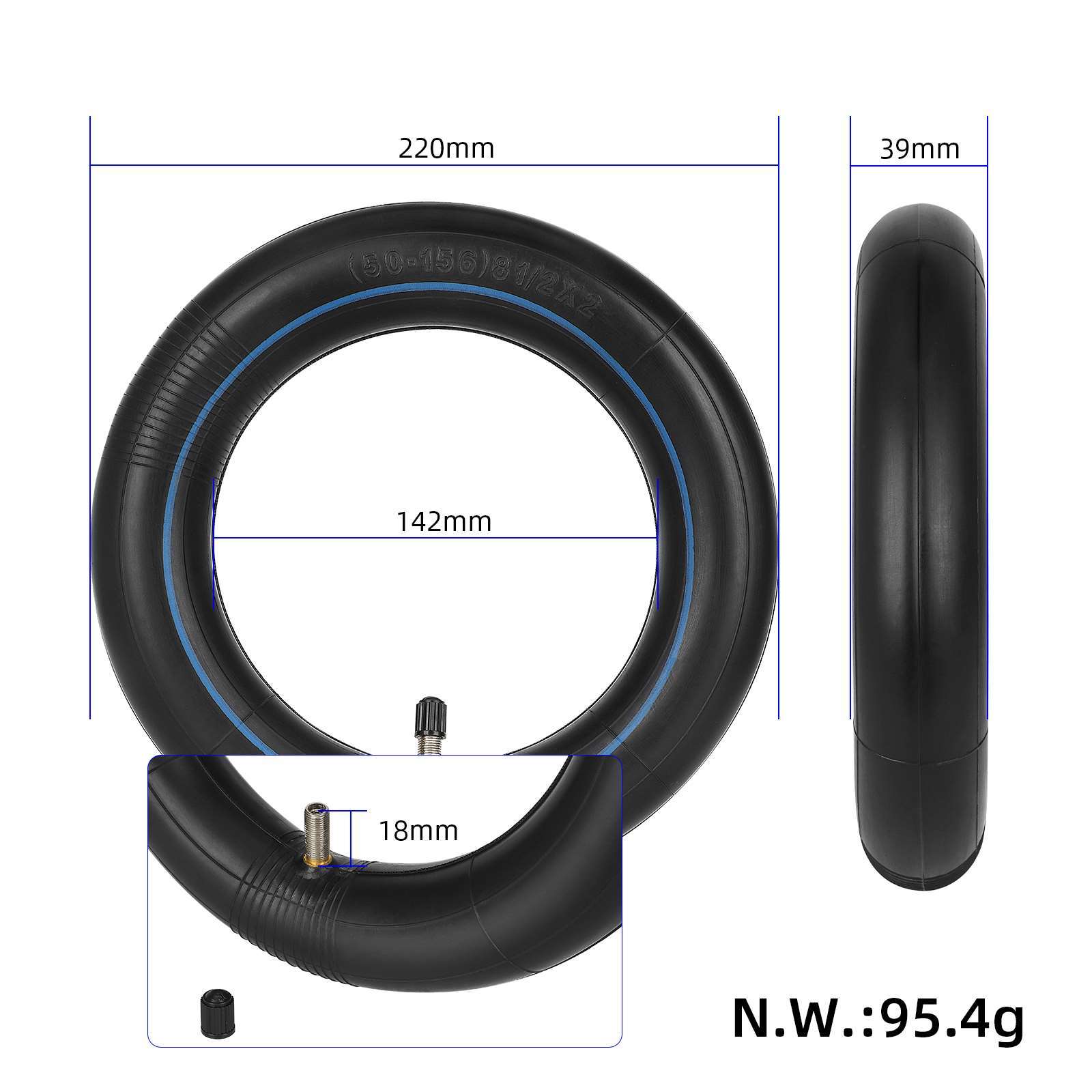 Kamera Xiaomi M365 / Pro / 1S / Essential (8.5x2, tiesus ventilis)