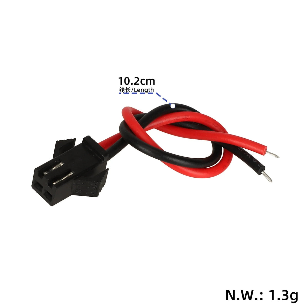 JST SM 2-Pin vyriška jungtis su laidu, 10 cm