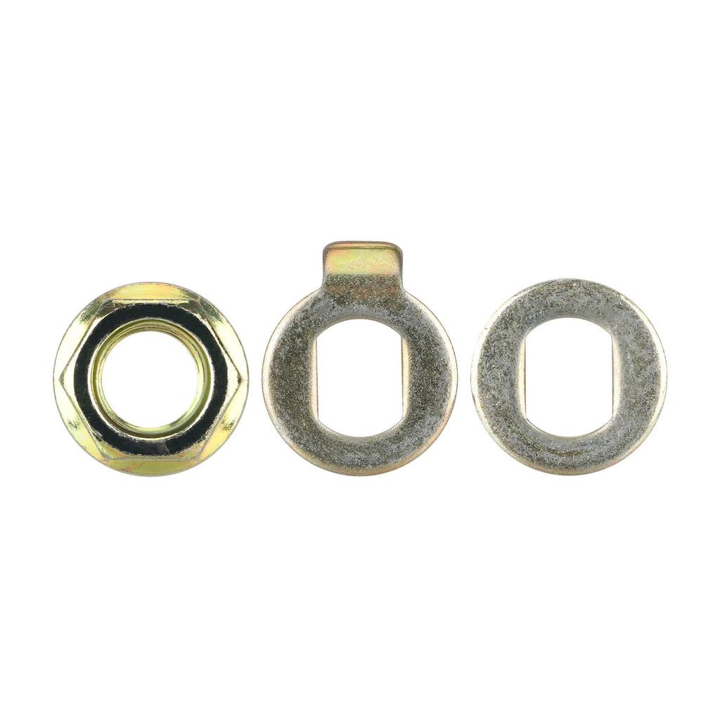 14 mm rato tvirtinimo komplektas (veržlė + poveržlė + fiksavimo poveržlė su auselėmis)