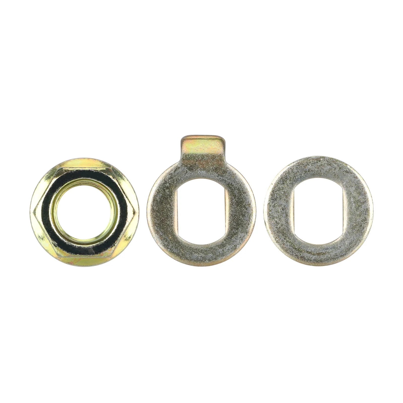 14 mm rato tvirtinimo komplektas (veržlė + poveržlė + fiksavimo poveržlė su auselėmis)