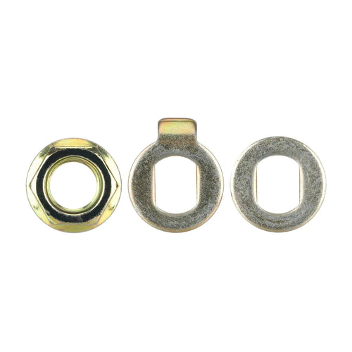 14 mm rato tvirtinimo komplektas (veržlė + poveržlė + fiksavimo poveržlė su auselėmis)