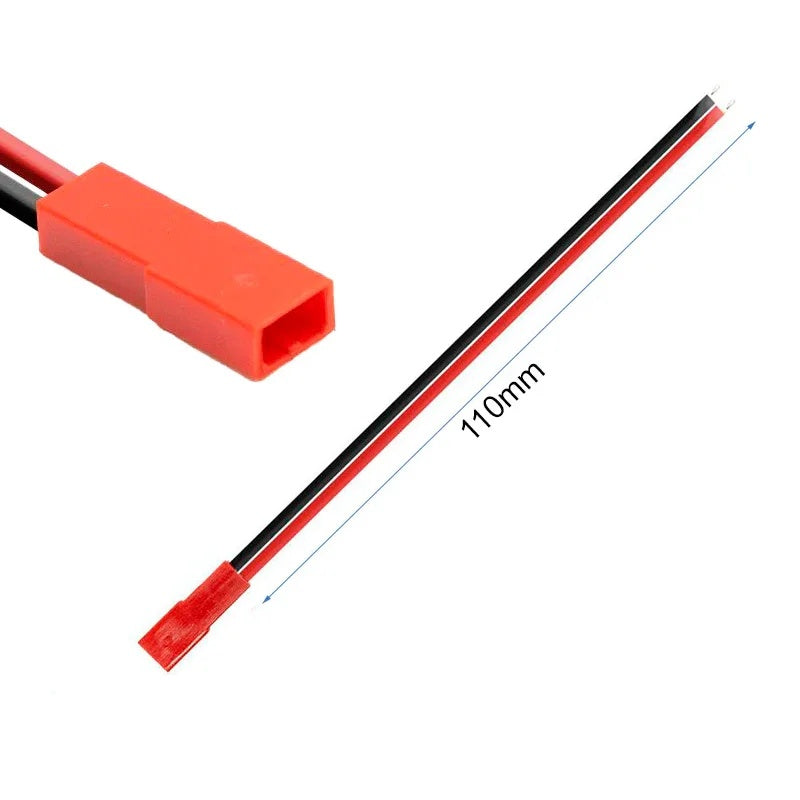 JST 2 Pin Jungtis su 10cm Kabeliu (22 AWG)