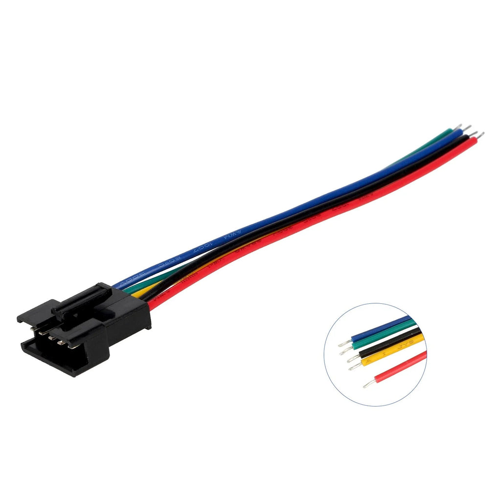 JST SM 5-Pin Moteriška Jungtis su Laidu (10cm)
