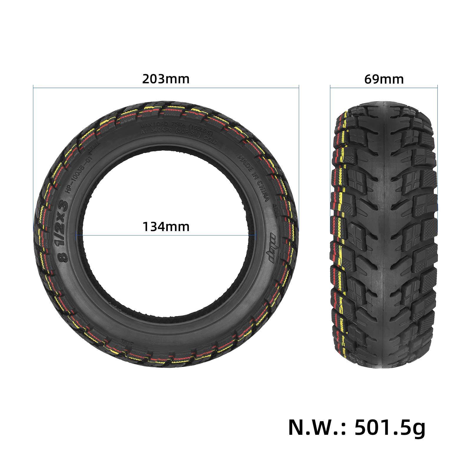 Paspirtuko padanga 8.5x3.0 (50-134) TUBELESS|  VSETT 8, Zero 9