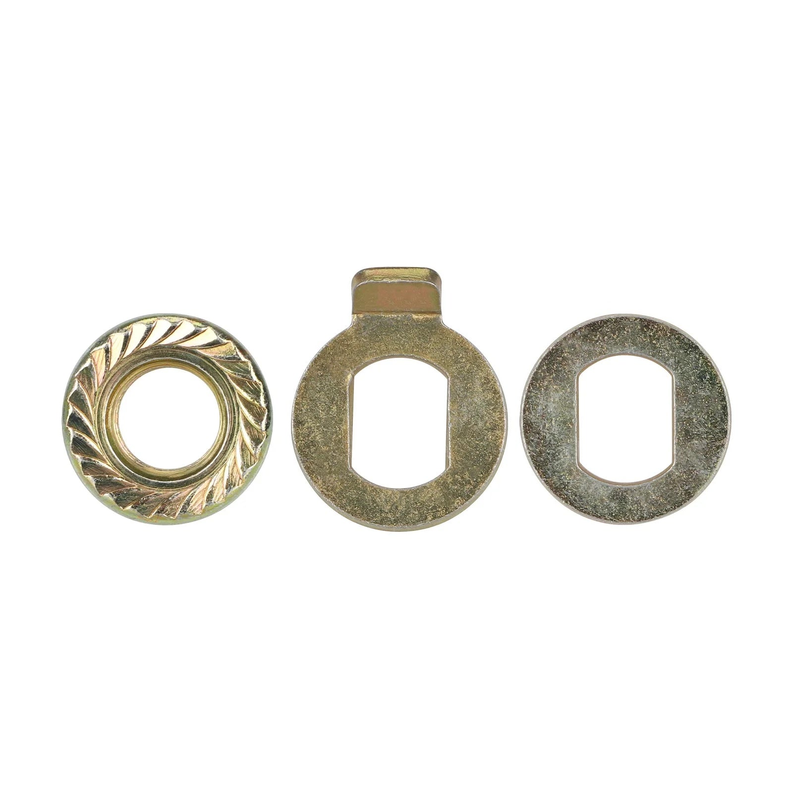 14 mm rato tvirtinimo komplektas (veržlė + poveržlė + fiksavimo poveržlė su auselėmis)