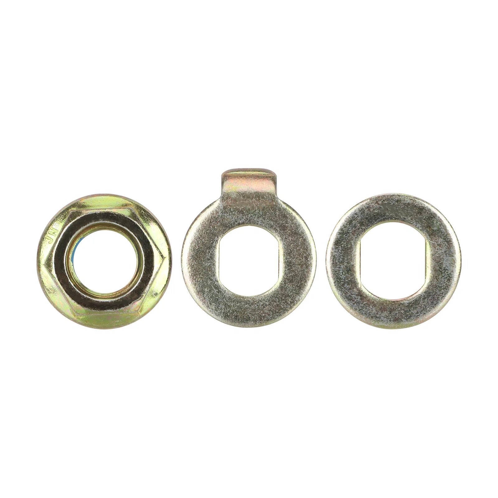 12 mm rato tvirtinimo komplektas (veržlė + poveržlė + fiksavimo poveržlė su auselėmis)