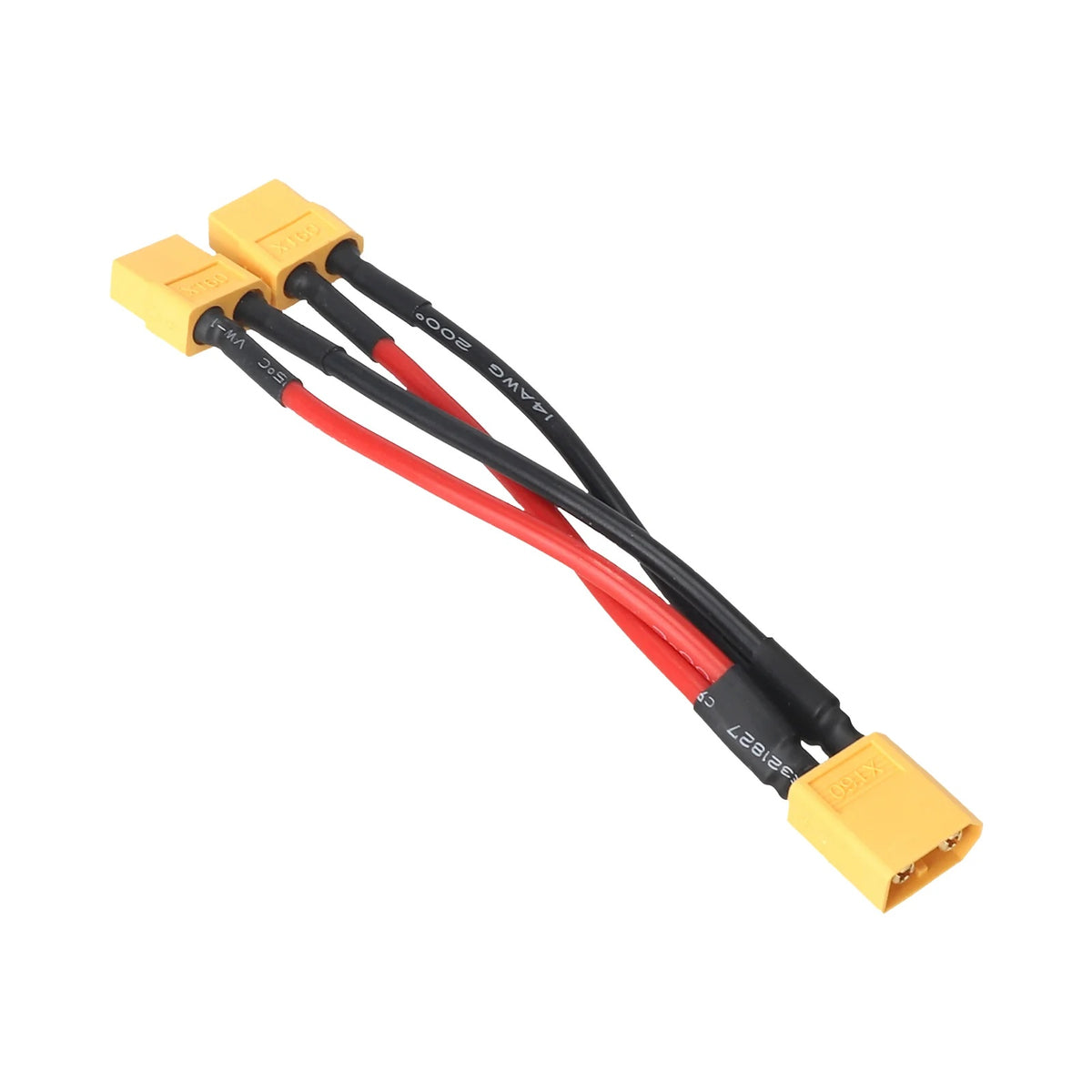 XT60 Paralelinis Kabelis 1 Kištukas į 2 Lizdus (14 AWG)