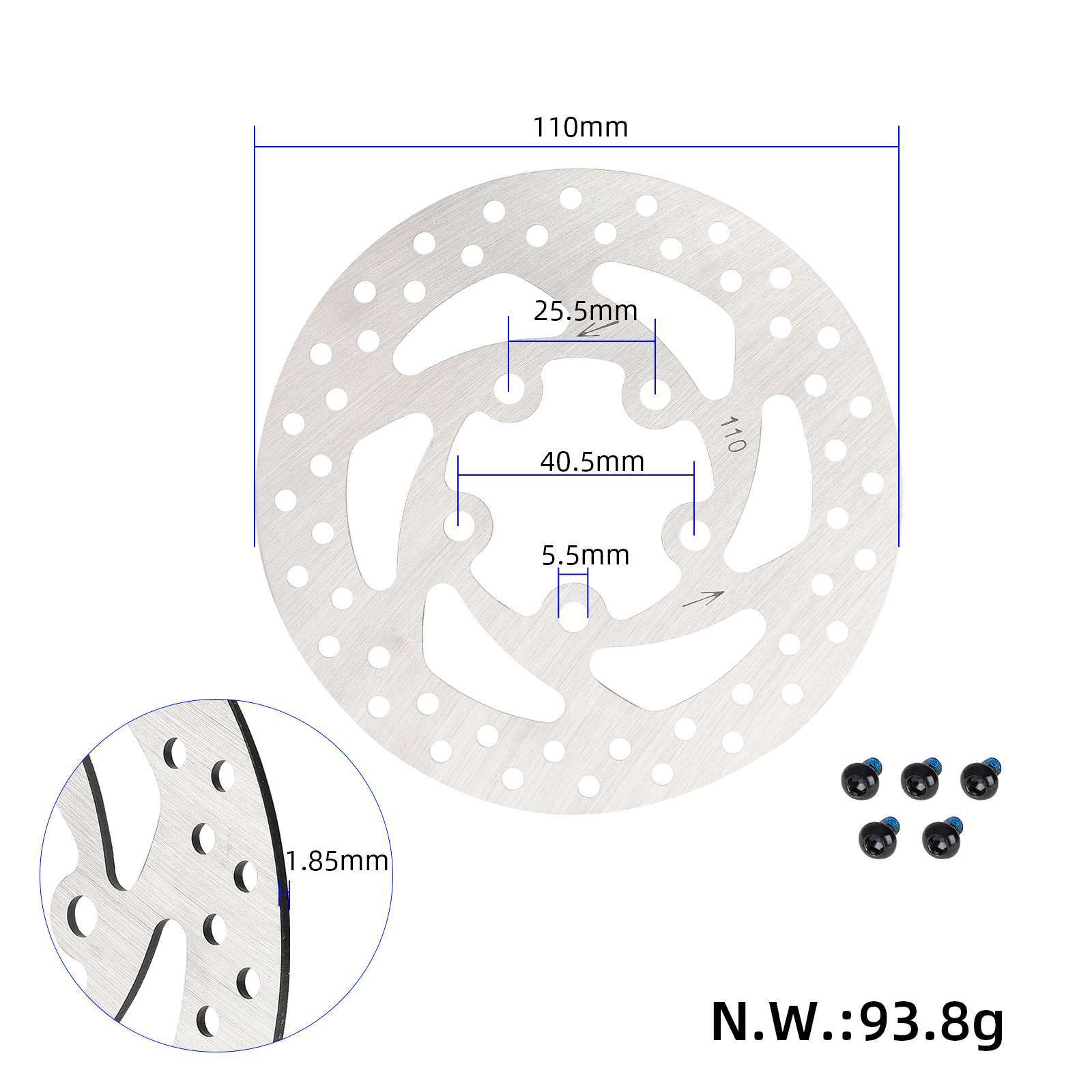 110 mm stabdžių diskas, suderinamas su Xiaomi M365 / Essential / 1S