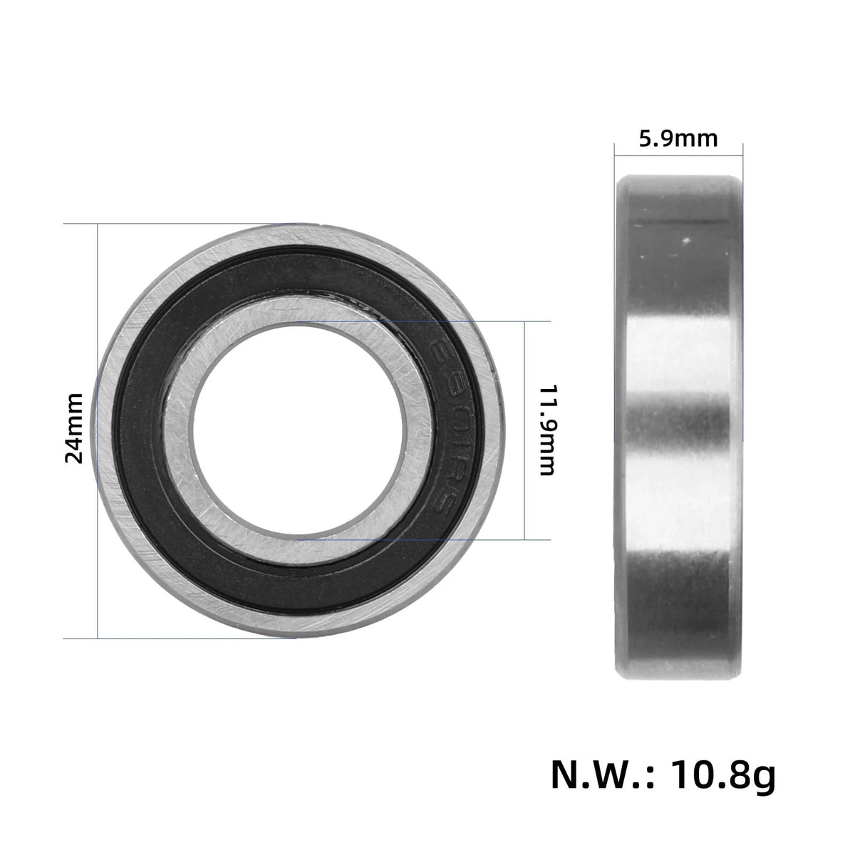 Nerūdijančio Plieno Guolis 6901RS (12x24x6 mm)