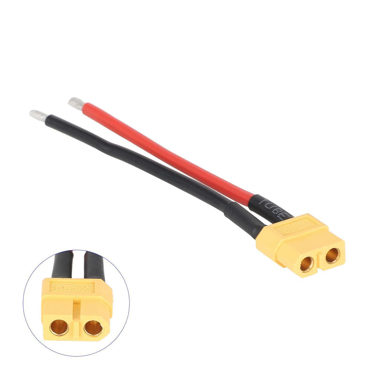 XT60 Jungtis Kištukas su 10cm Kabeliu (14 AWG)