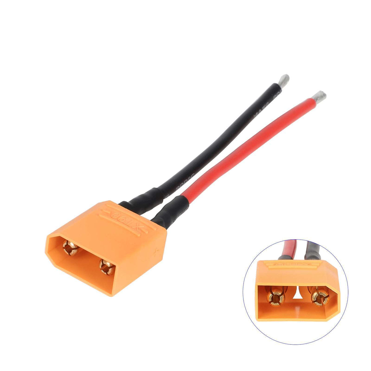 XT90 Jungtis Lizdas su 10cm Kabeliu (14 AWG)