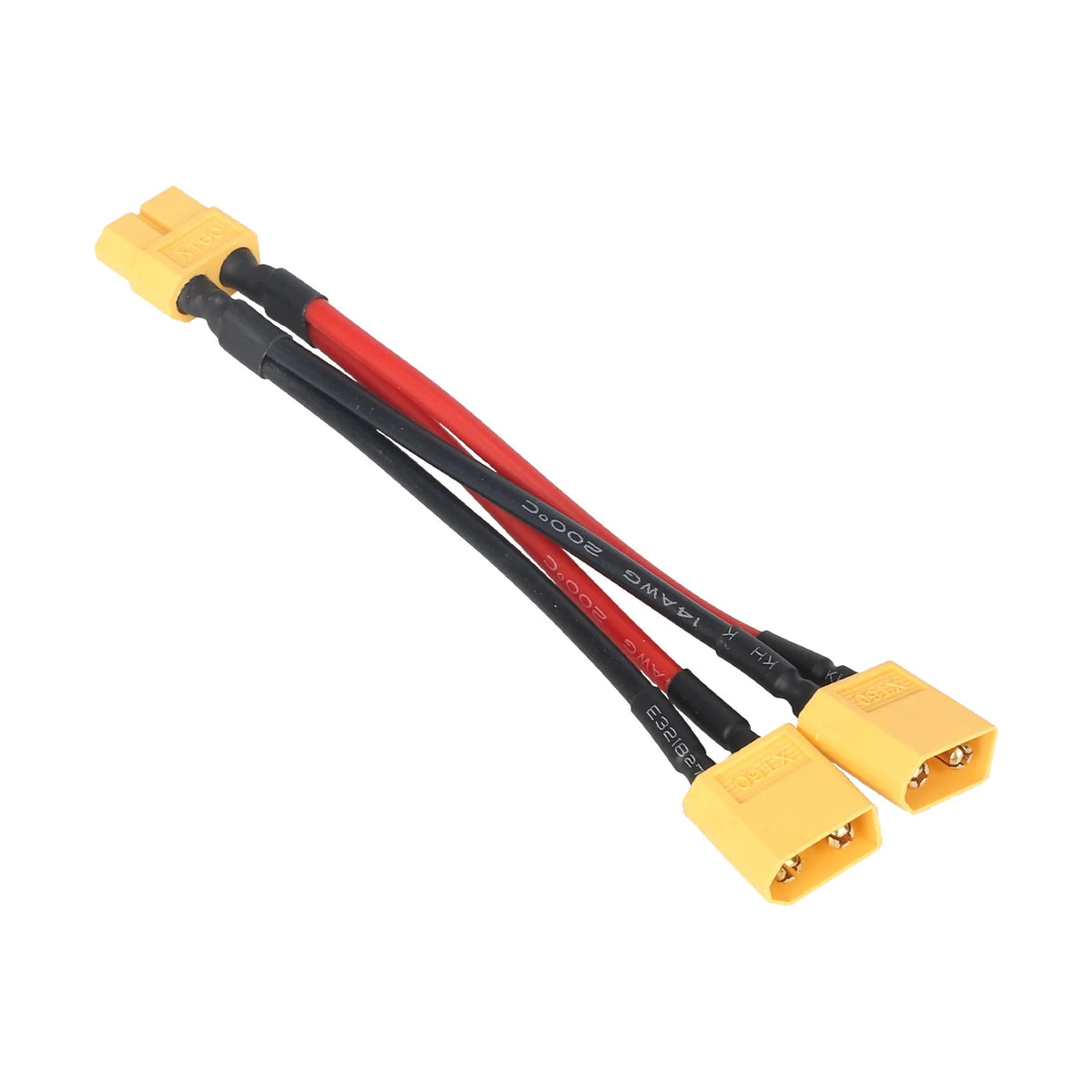 XT60 Paralelinis Kabelis 1 Lizdas į 2 Kištukus (14 AWG)