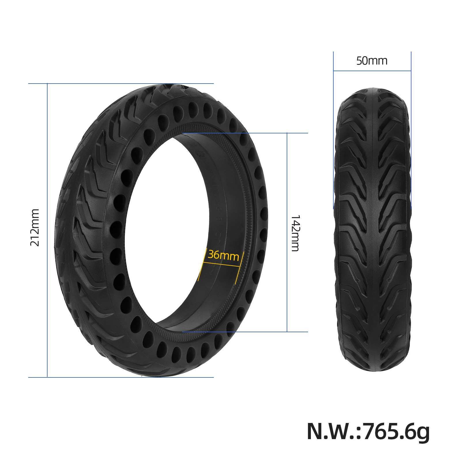 Pilnavidurė  padanga Xiaomi M365 / Pro / Pro 2 / 1S paspirtukams (8.5 colio)