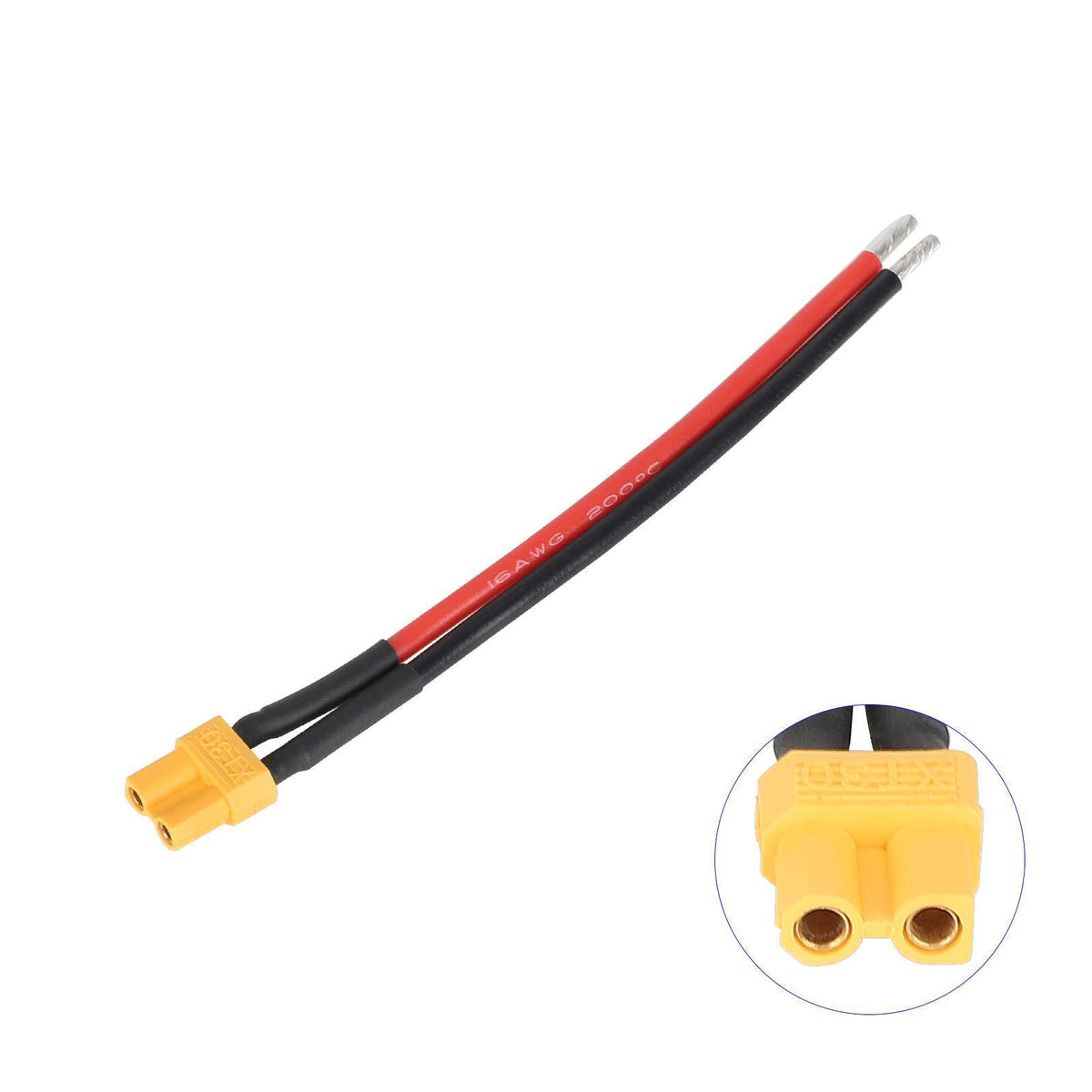 XT30 Jungtis Lizdas su 10cm Kabeliu (14 AWG)
