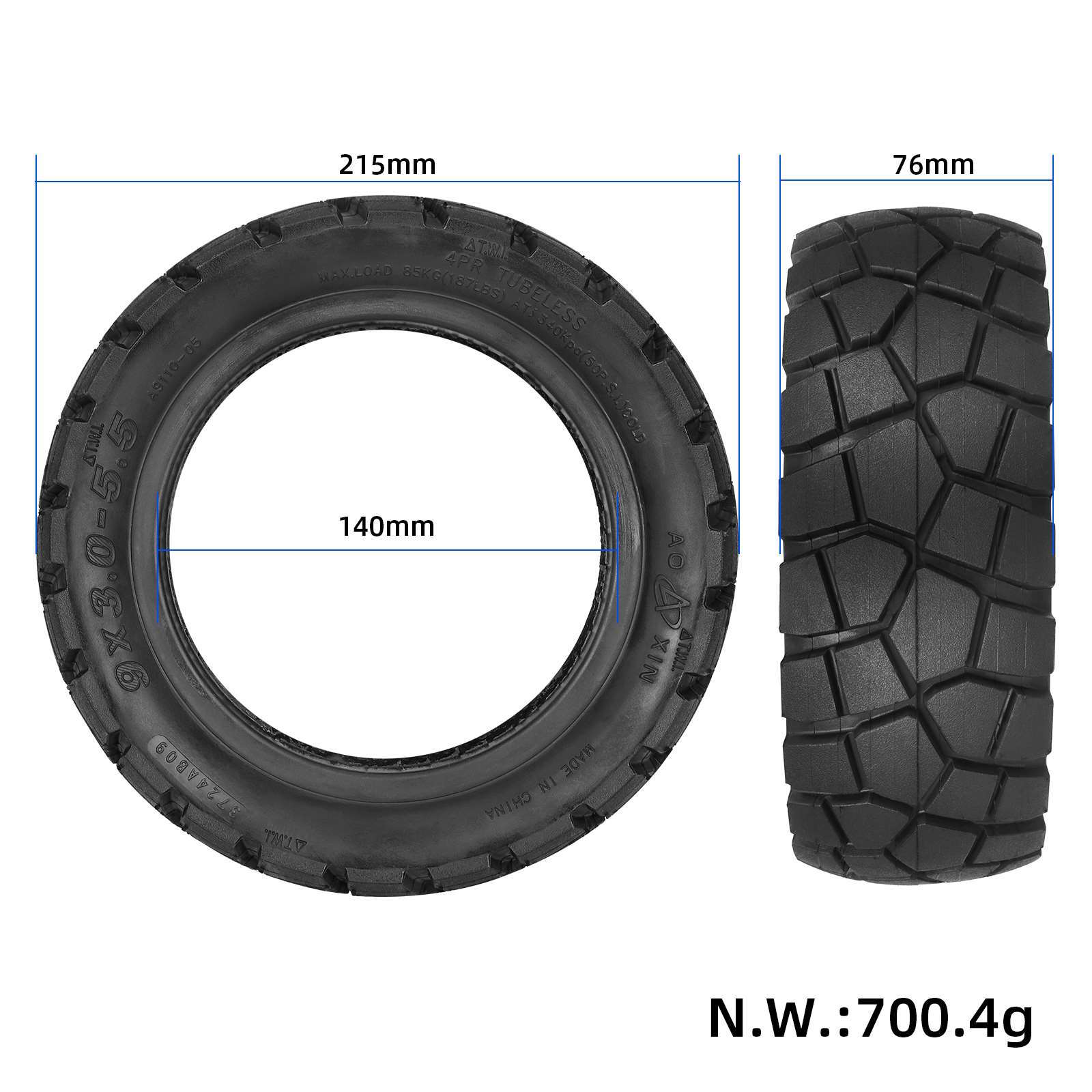 Aoxin padanga 9x3.00-5.5 Kukirin G2 Pro (2024 m. versija)