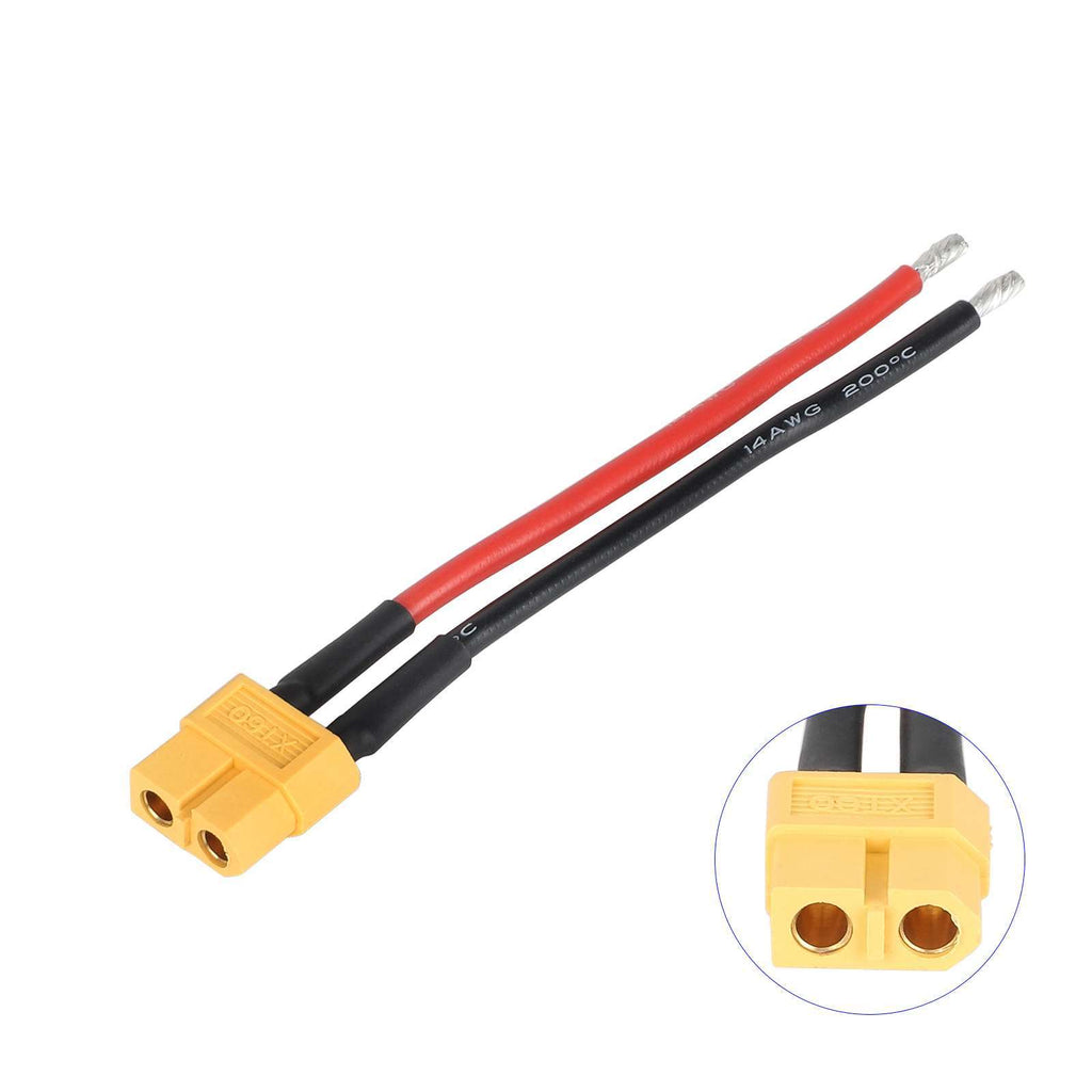 XT60 Jungtis Kištukas su 10cm Kabeliu (14 AWG)