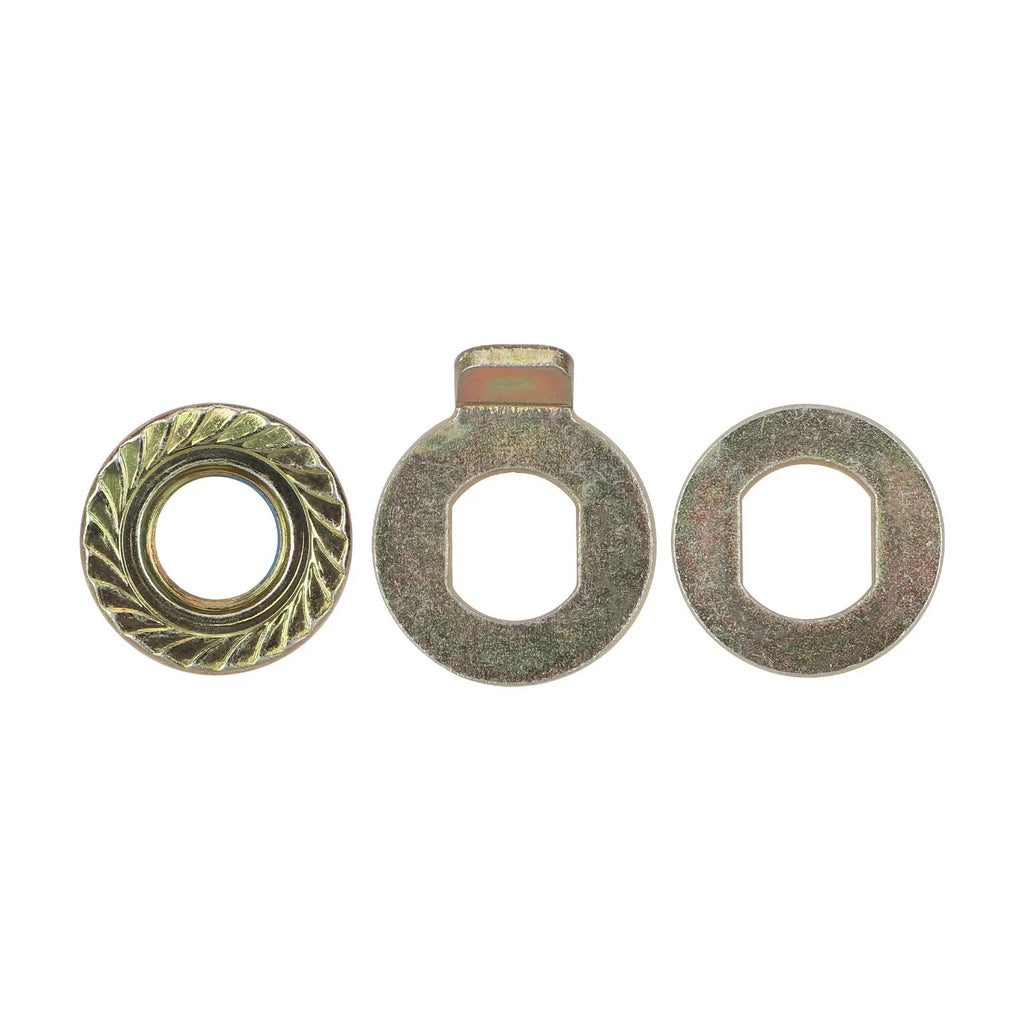 12 mm rato tvirtinimo komplektas (veržlė + poveržlė + fiksavimo poveržlė su auselėmis)