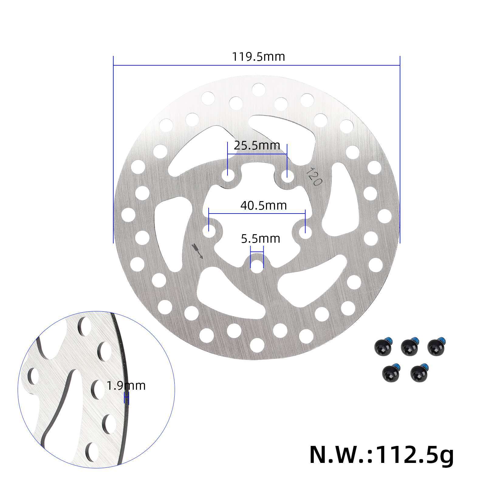 120 mm stabdžių diskas Xiaomi Pro / Pro 2 paspirtukams